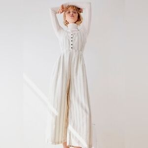 Free People Striped Wide-Leg Jumpsuit